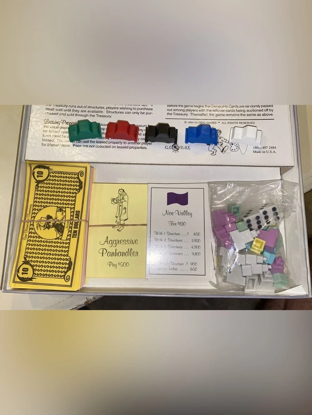 San Franciscoopoly Board Game San Francisco California 1995 Global Game Complete